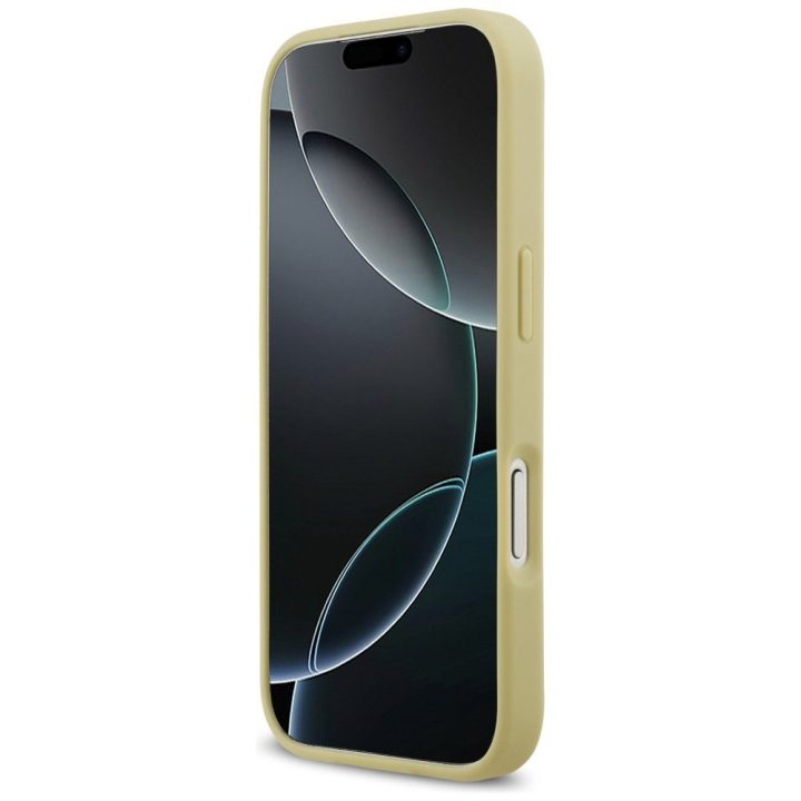 Telefono dėklas iPhone 17 Pro aukso spalvos su akutėmis Guess