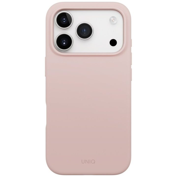 Telefono dėklas iPhone 17 Pro rožinis MagClick Uniq Lino
