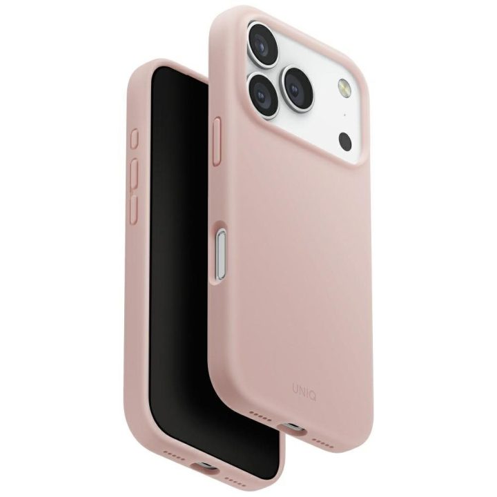 Telefono dėklas iPhone 17 Pro rožinis MagClick Uniq Lino