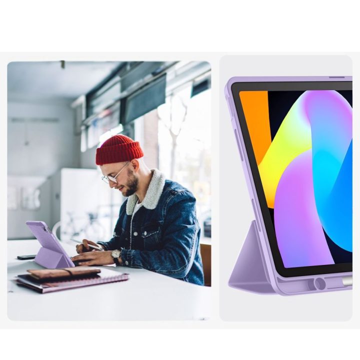 Planšetės dėklas Lenovo Idea Tab 11.0 TB-336 violetinis su pieštuko laikikliu