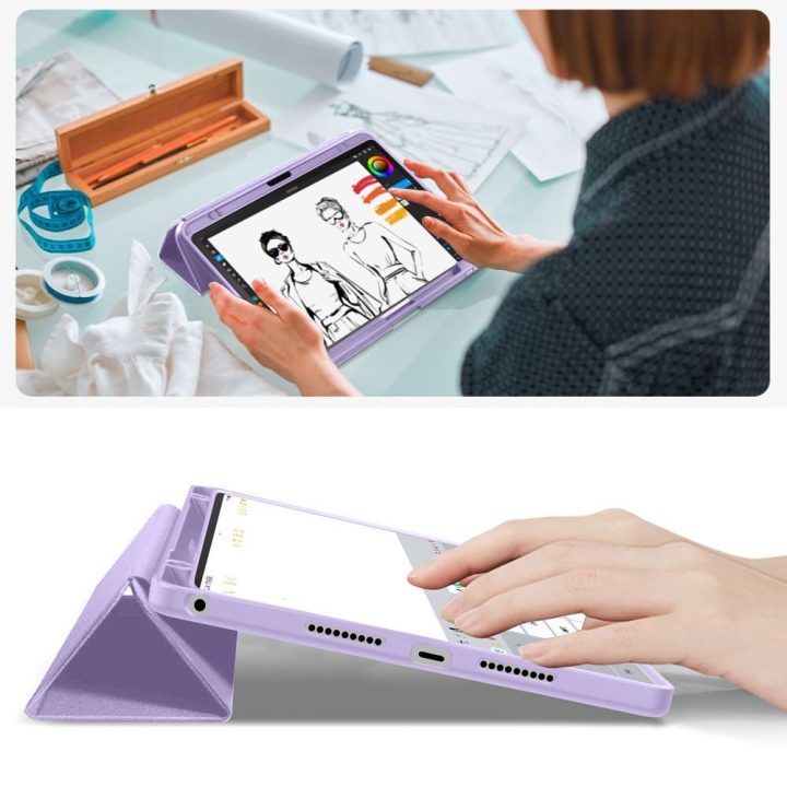 Planšetės dėklas Lenovo Idea Tab 11.0 TB-336 violetinis su pieštuko laikikliu