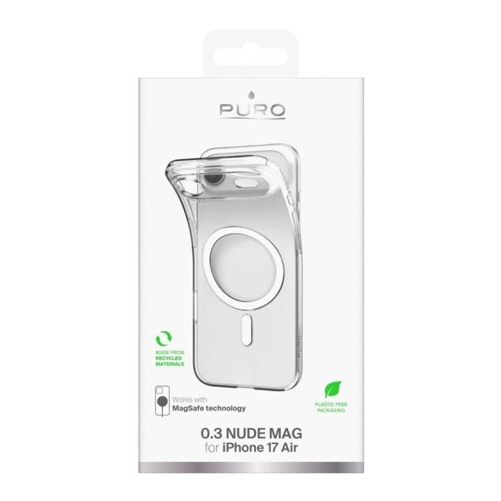 Telefono dėklas iPhone 17 Air skaidrus su MagSafe Puro