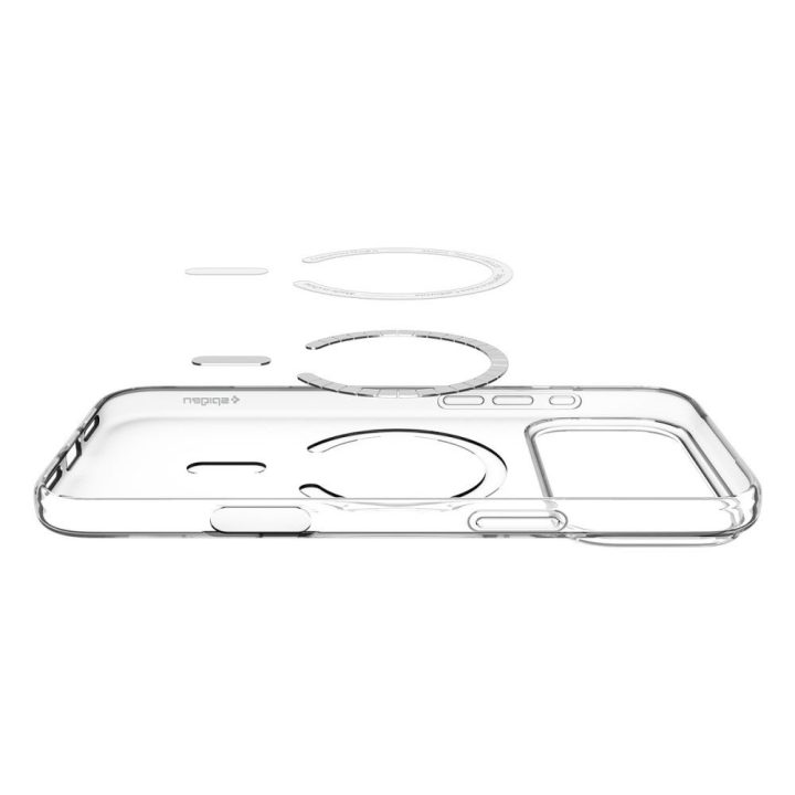 Telefono dėklas iPhone 17 Pro skaidrus su MagSafe Spigen