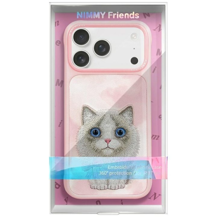Telefono dėklas iPhone 17 Pro rožinis su kate Nimmy