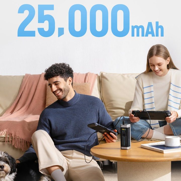 Išorinė baterija 25000 mAh 210 W juoda Cuktech