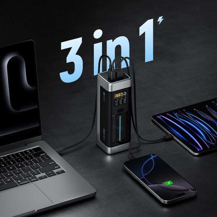 Išorinė baterija 25000 mAh 210 W juoda Cuktech