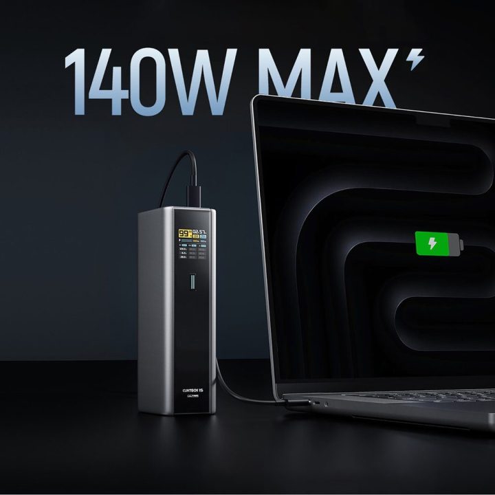 Išorinė baterija 210 W 20000 mAh pilka Cuktech