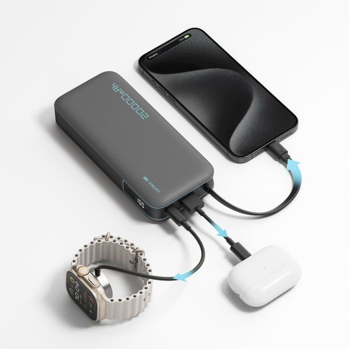 Išorinė baterija 20000 mAh pilka su USB-C Cuktech