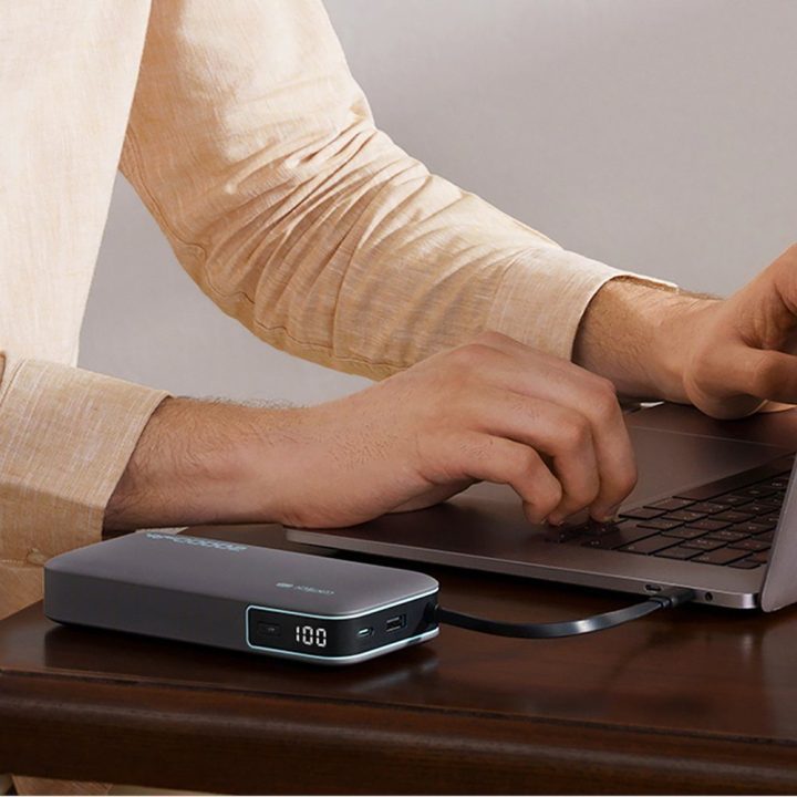 Išorinė baterija 20000 mAh pilka su USB-C Cuktech