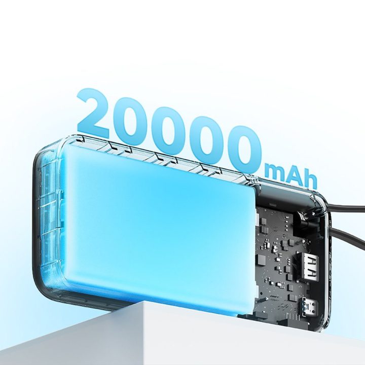 Išorinė baterija 20000 mAh pilka su USB-C Cuktech