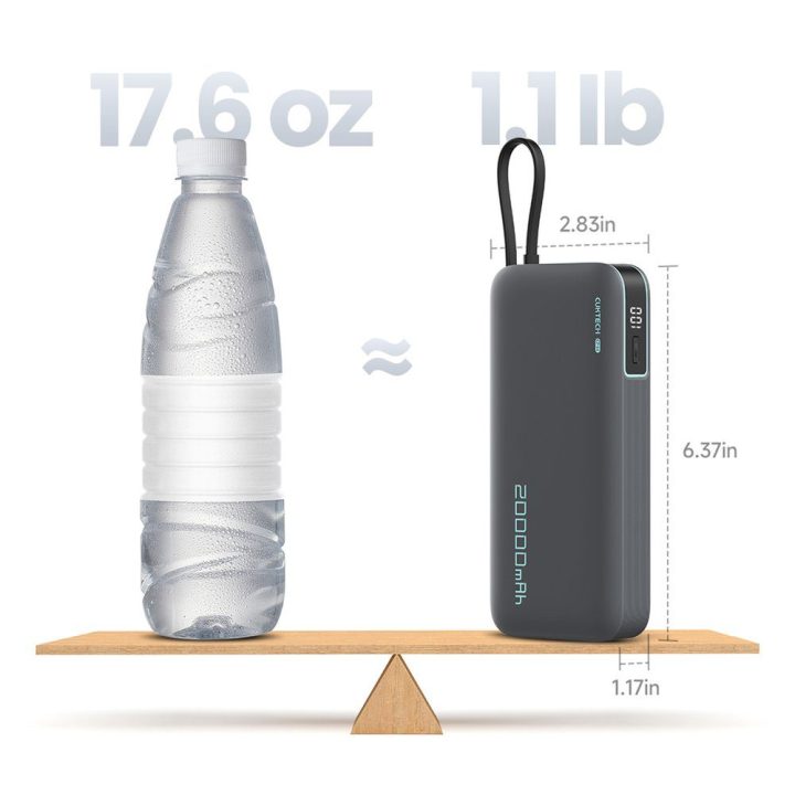 Išorinė baterija 20000 mAh pilka su USB-C Cuktech