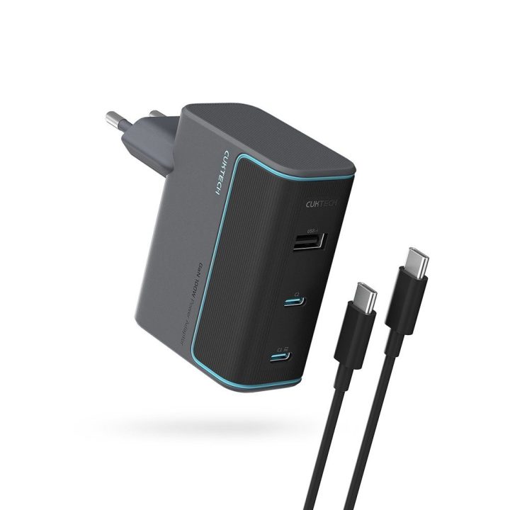 Sieninis kroviklis 100 W su USB-C laidu Cuktech, pilkas