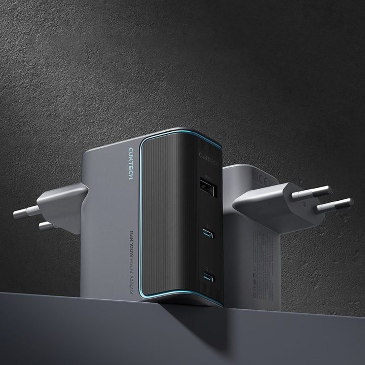 Sieninis kroviklis 100 W su USB-C laidu Cuktech, pilkas