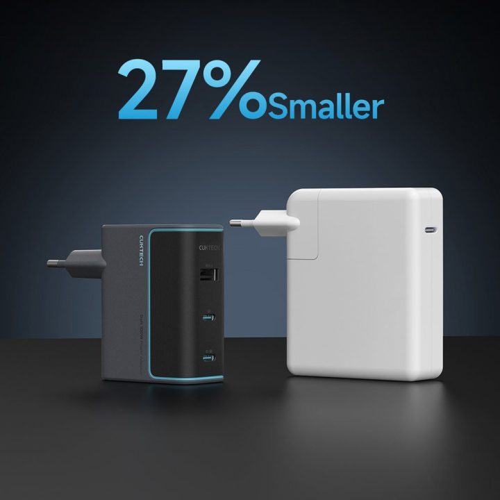 Sieninis kroviklis 100 W su USB-C laidu Cuktech, pilkas