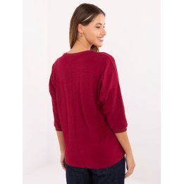 Bordo spalvos moteriška palaidinė 3/4 rankovėmis