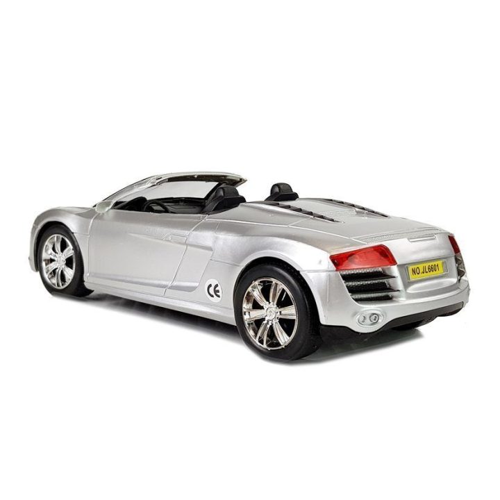 Sidabrinis kabrioleto žaislinis automobilis 1:18 masteliu