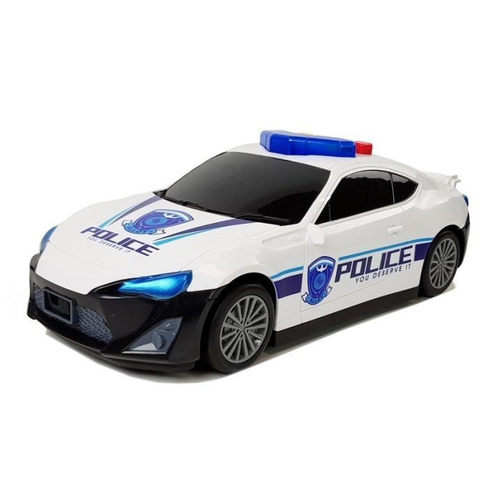 Policijos žaislinis automobilis su garažu ir garsais vaikams