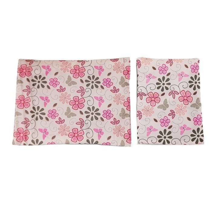 Lėlių lovytė su gėlėmis ir nešiojimo krepšiu Alice Pink