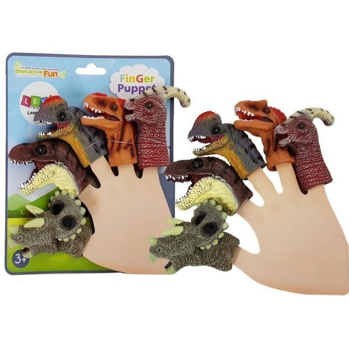 Pirštinės lėlės vaikams dinozaurai, 5 vnt.