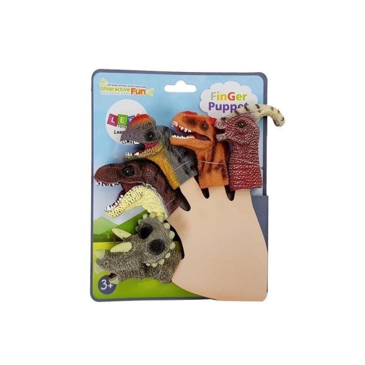 Pirštinės lėlės vaikams dinozaurai, 5 vnt.