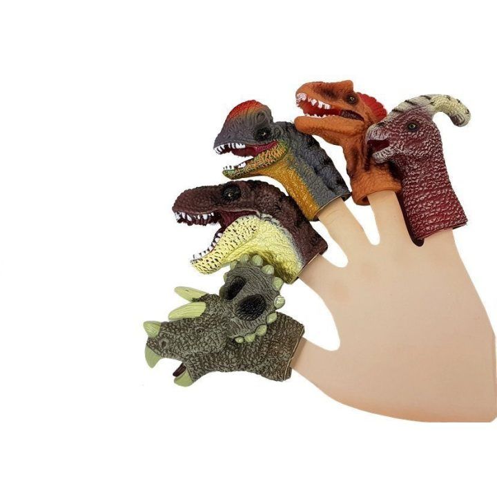 Pirštinės lėlės vaikams dinozaurai, 5 vnt.
