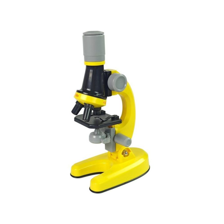 Mokslinis mikroskopo rinkinys vaikams geltonas 1200x STEM