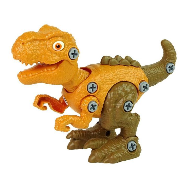 Surenkamas žaislinis dinozauras su kiaušiniu ir atsuktuvu