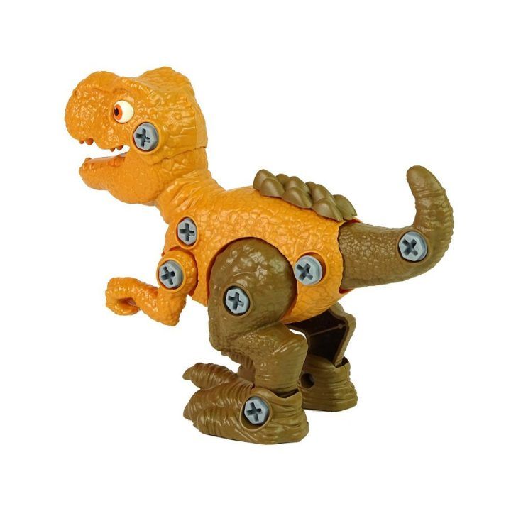 Surenkamas žaislinis dinozauras su kiaušiniu ir atsuktuvu
