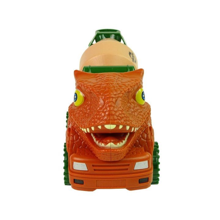 Betonvežis dinozauras vaikams su priedais, oranžinis