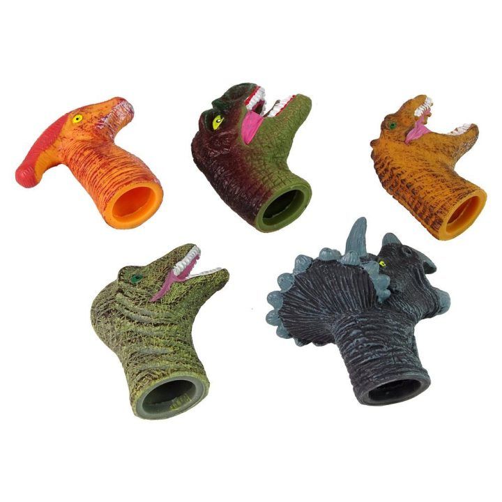 Pirštinės lėlytės dinozaurai vaikams, 5 vnt. rinkinys