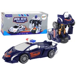 Transformeris policijos automobilis–robotas, tamsiai mėlynas 2in1