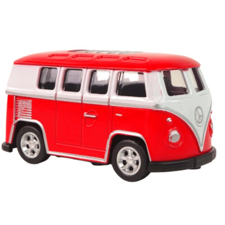 Žaisliniai retro mikroautobusai vaikams, 4 spalvos, 12 vnt.