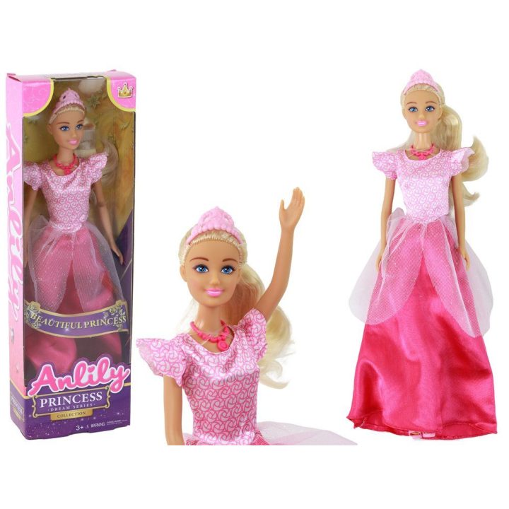 Lėlė Anlily princesė su rožine suknele ir tiara