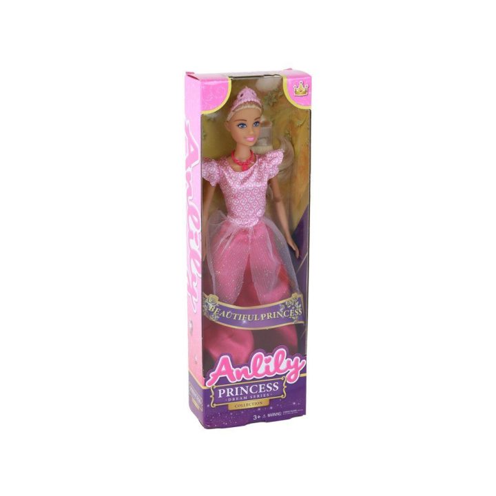 Lėlė Anlily princesė su rožine suknele ir tiara