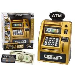 Vaikiška taupyklė ATM bankomatas aukso ir juodos spalvos