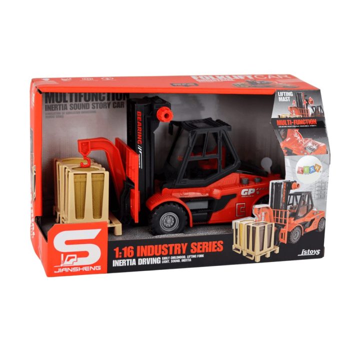 Red Forklift 1:16 Moving Forks Sounds Lights