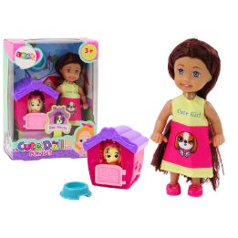 Mini Doll Long Hair Colorful Dress Dog Buda