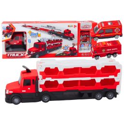 Lora Tow Truck Race Track 2in1 Lights Sounds Signs Cars Red