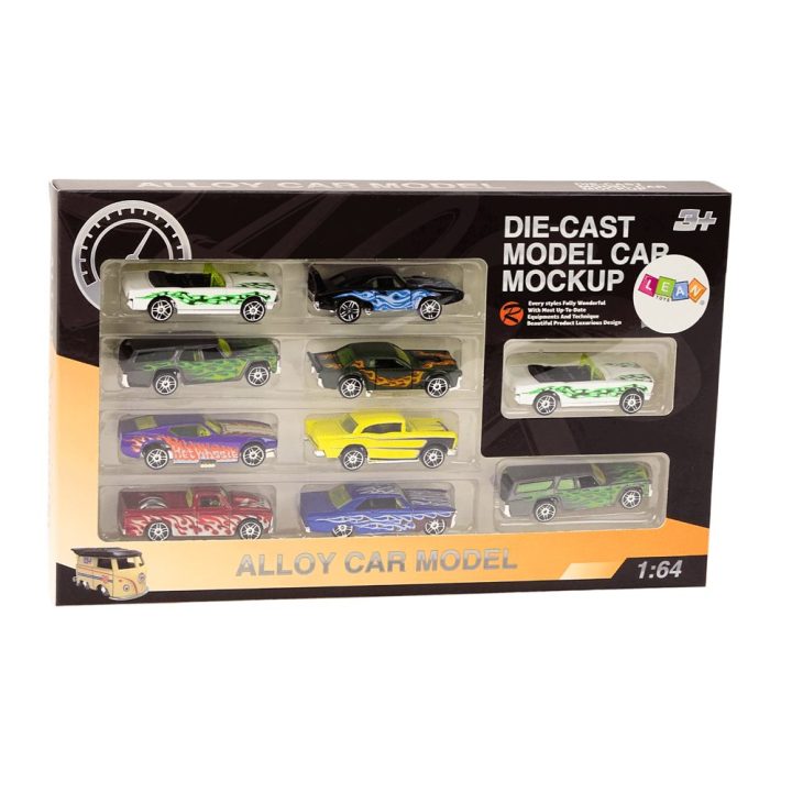 Metaliniai 1:64 mastelio žaisliniai automobiliai, 10 vnt. rinkinys