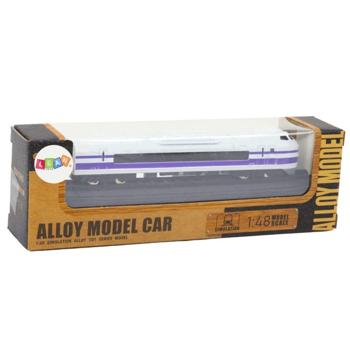 Modelinis traukinio vagonas 1:48 balta ir violetinė spalvos