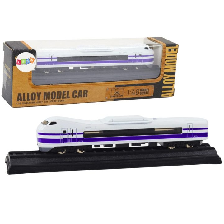 Modelinis traukinio vagonas 1:48 balta ir violetinė spalvos