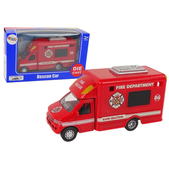 Car Rescue Vehicle Police Fire Brigade Friction Drive 3 Models