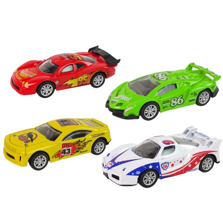 Lietiniai sportiniai žaisliniai automobiliai vaikams 1:43, 4 spalvos