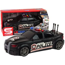 Policijos žaislinis sportinis automobilis su garsu, juodas 1:16
