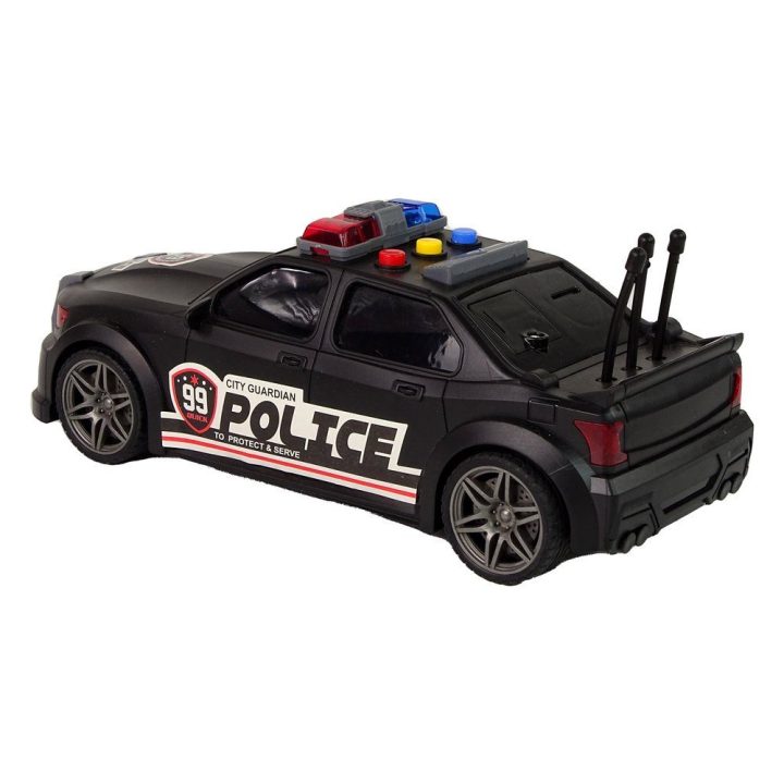 Policijos žaislinis sportinis automobilis su garsu, juodas 1:16