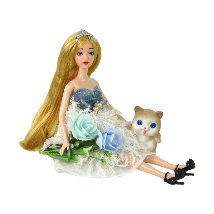 Lėlė su katinu ir gėle Emily rinkinyje