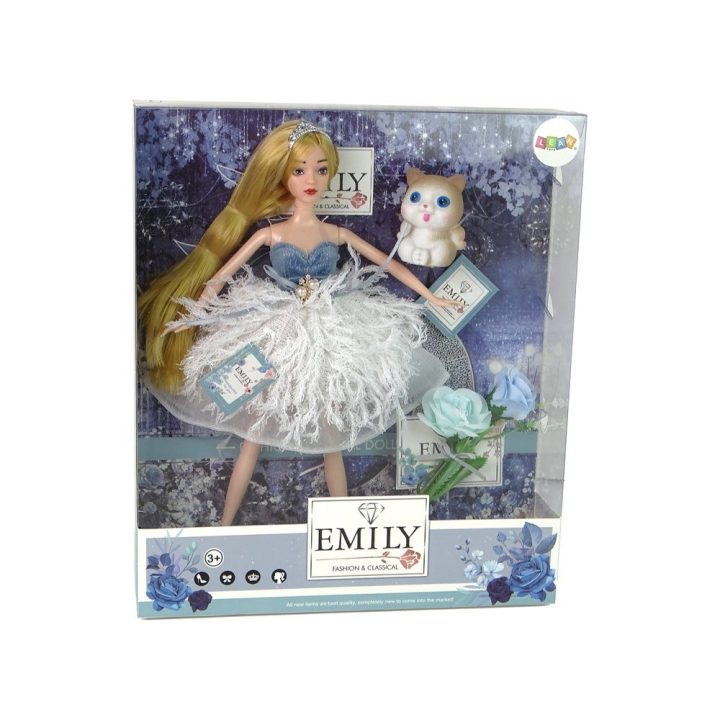 Lėlė su katinu ir gėle Emily rinkinyje