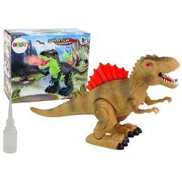 Žaislinis dinozauras su garais, šviesomis ir garsais, rudas
