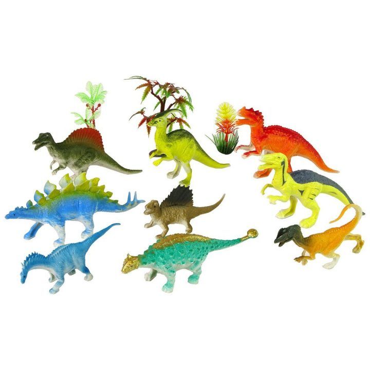 Spalvingų dinozaurų figūrėlių rinkinys vaikams, 9 vnt.