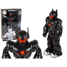Interaktyvus juodas vaikščiojantis robotas su garsais ir šviesomis
